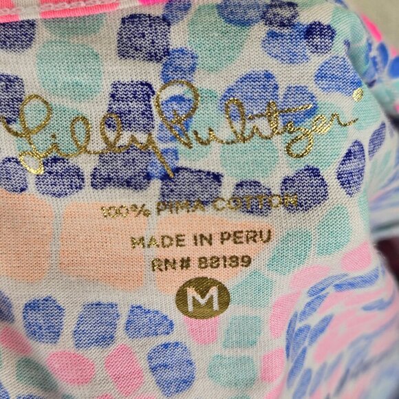 Lilly Pulitzer Size Med Multicolor Dot A-Line Casual Dress Fish Seashell Pattern - Picture 10 of 12